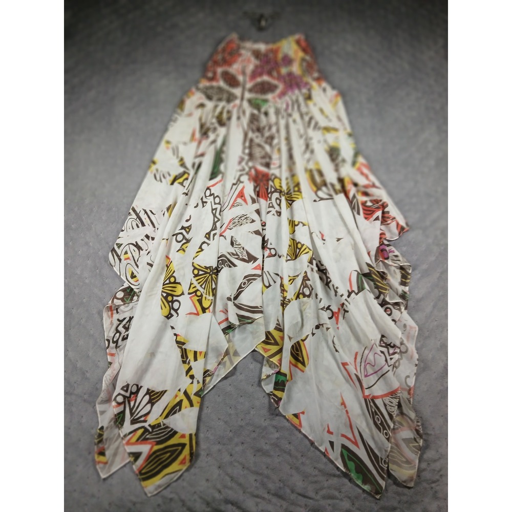 Vintage Y2K Apple Bottoms Handkerchief Hem Skirt Smocked Waist